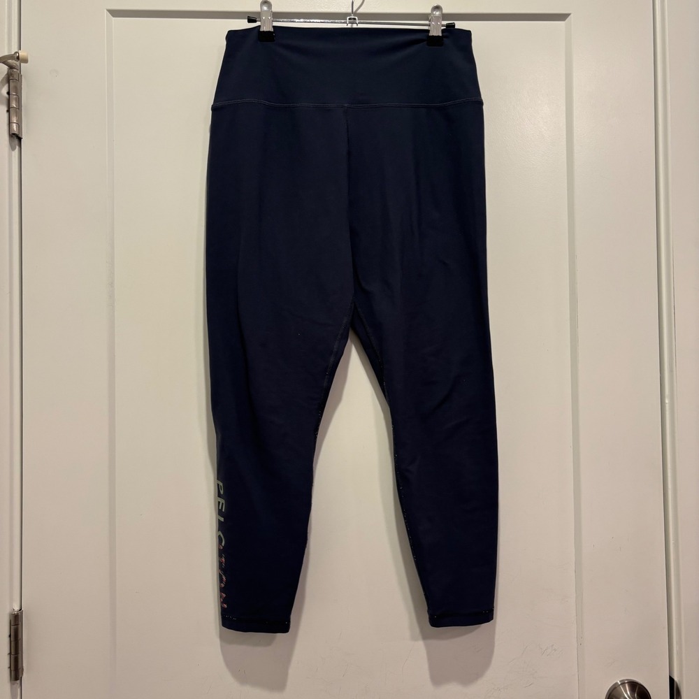 Peloton Womens XL Navy Blue High Waisted Logo Graphic Active Leggings RN150110